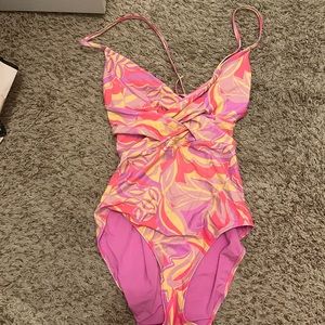 Pink aerie worn twice large long swimsuit